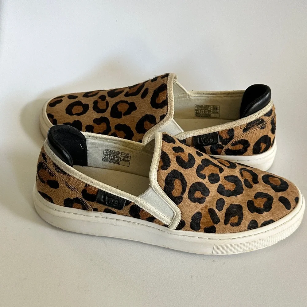 UGG Tan and Black Leopard Slip-On Sneakers - Picture 3 of 8